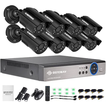 

DEFEWAY 8CH 1080N HDMI DVR 1200TVL 720P HD Outdoor Surveillance Security Camera System 8 Channel CCTV DVR Kit AHD Camera Set