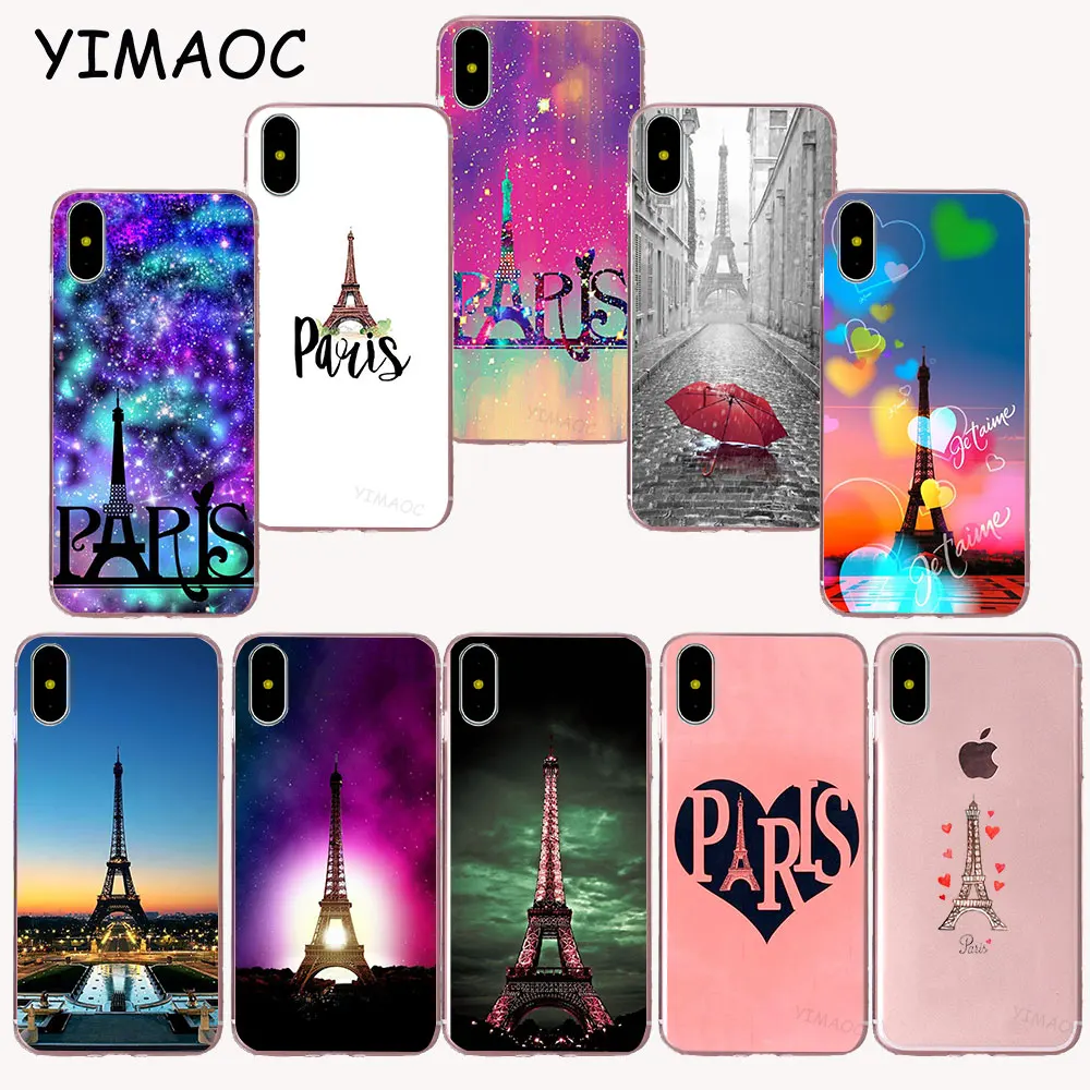 

YIMAOC 97z Charming Paris Art Soft TPU Silicone Case for iPhone X r s Xr Xs Max 8 7 6S 6 Plus 5 5s SE