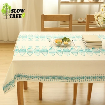 

Slow Tree Fish Tablecloth Modern Simple Fresh Art Cute TableCloths Antifouling Cover Side Cabinet Tea/Coffee Cloth Rectangle