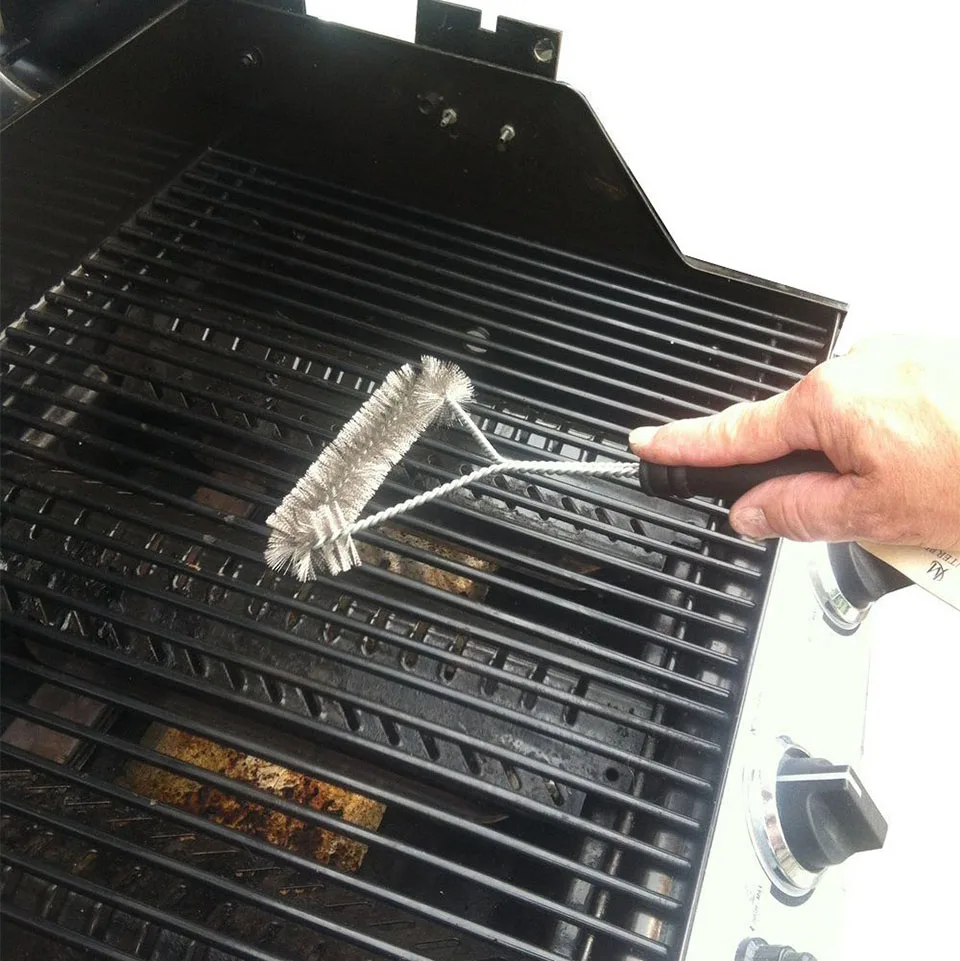12" BBQ Grill Cleaning Brush BBQ tool Grill Brush with Plastic Handle