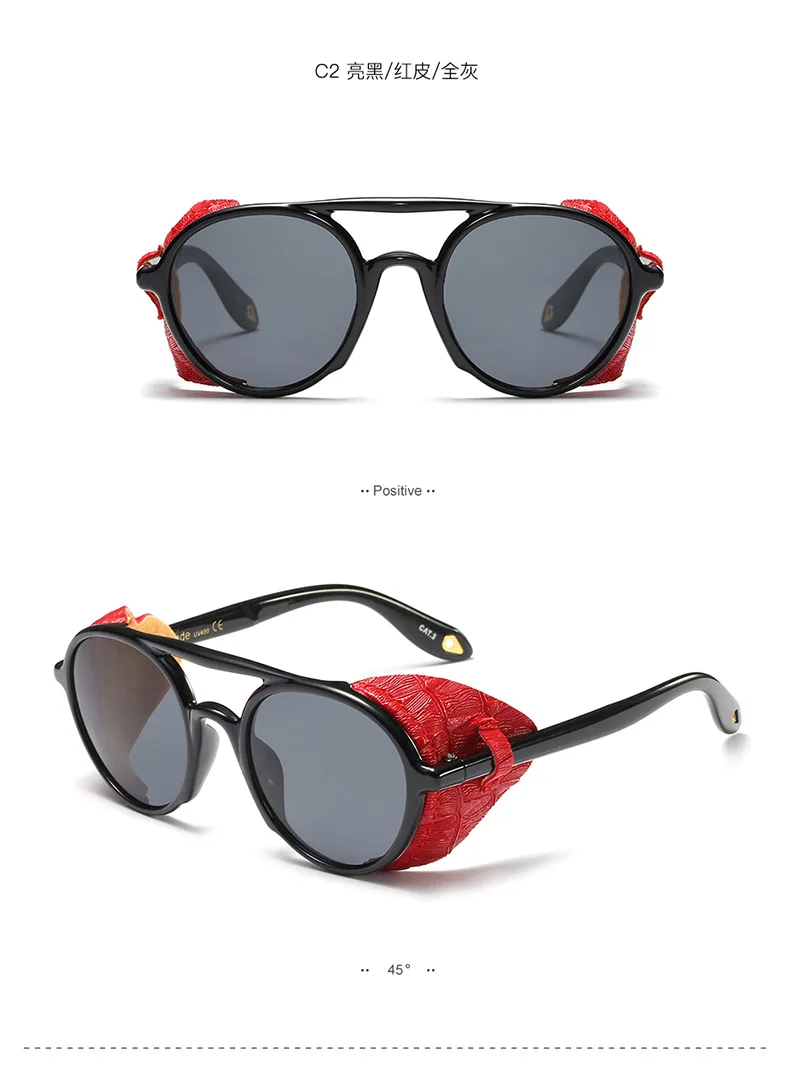 Стимпанк Солнцезащитные очки женские брендовые Винтажные Солнцезащитные очки кожаные украшения Рамка пара панк очки Oculos De Sol Feminino