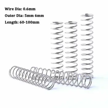 

10Pcs White Zinc Plated Compression Spring Tension Spring Hardware Accessories Wire Dia 0.6mm Outer Dia 5mm 6mm