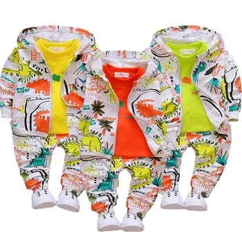 

Fashion Spring And Autumn Children's Suit Wear Boy Clothes Set Girl Baby Cartoon Jacket T-Shirt Pants 3Pcs Kids Casual Outfit