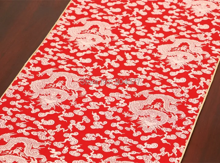 Этнический узор дракона китайская шелковая скатерть Рождество столовая подкладка для кофейного столика колодки Роскошная Дамасская скатерть прямоугольник