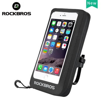 

ROCKBROS 100% Waterproof Bike Bag Cycling Mobile Phone Holder Bag TPU Touch Screen Electric Bicycle Motorcycle Handlebar Bag