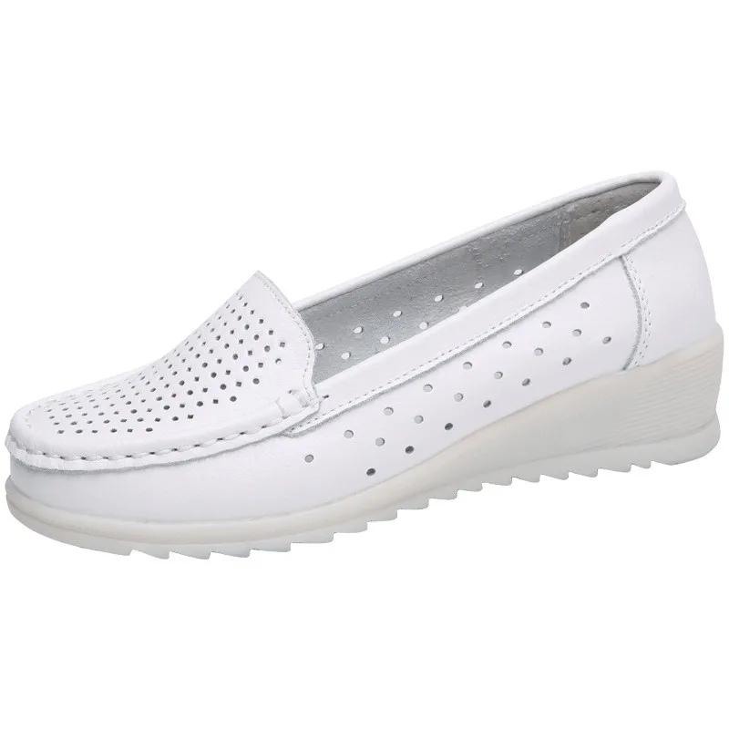 YAERNI Bean/Женская обувь с перфорацией; маленькие белые туфли для медсестры; модная Прямая поставка; дышащая обувь на мягкой подошве;