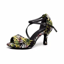 Для женщин Бальные Туфли для латинских танцев сальса сандалии женский вальс Самба Танго вечерние Обувь для танцев на каблуке 5/6/7,5 см мягкая подошва VA30