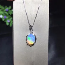 Collier en opale naturelle, collier coloré et à couleur changeante, en argent 925, pour zone minière australienne