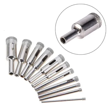 

10Pcs/set 3-18MM Diamond Coated Drill Glass Ceramic Hole Saw Set Tile Marble Glass Core Hole Saw Drill Bit Tools Cutter Set
