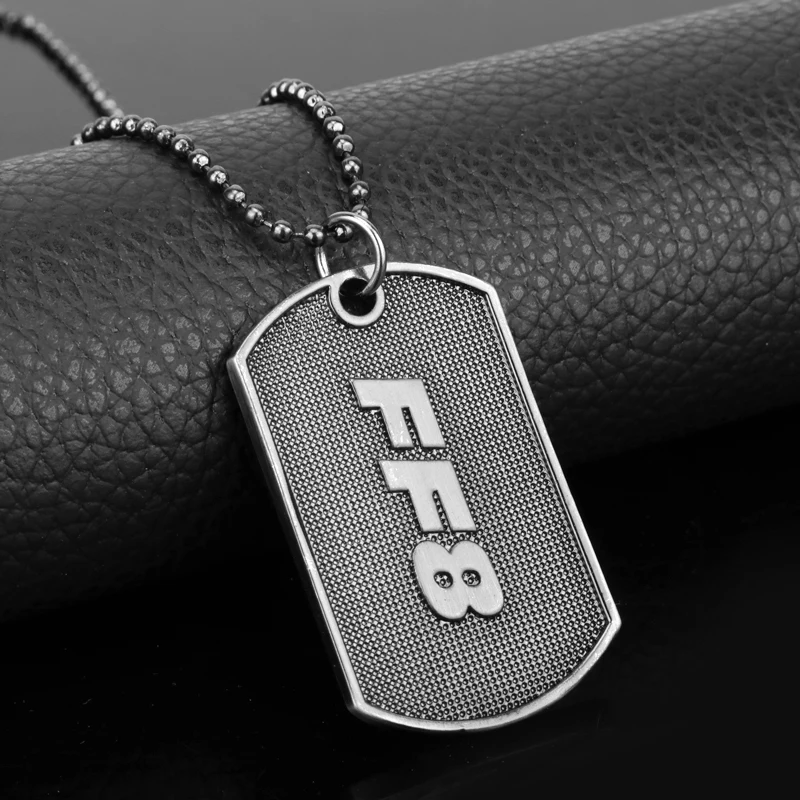 

Hot Movie Jewelry The Fast and the Furious Choker Necklace Letter fast furious LOGO dog tag alloy Pendant Necklace FF8 fans gift