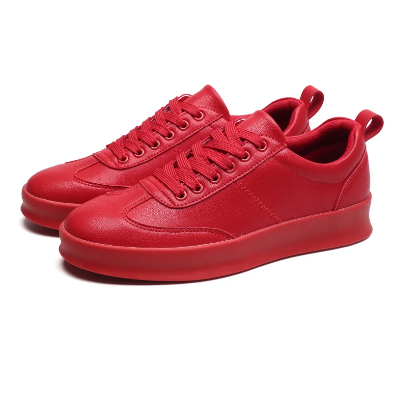Британская Мужская Удобная обувь для бега, мужские кроссовки, нескользящая обувь на плоской подошве, белая уличная спортивная обувь, новинка, мужская обувь Hombre - Цвет: Red
