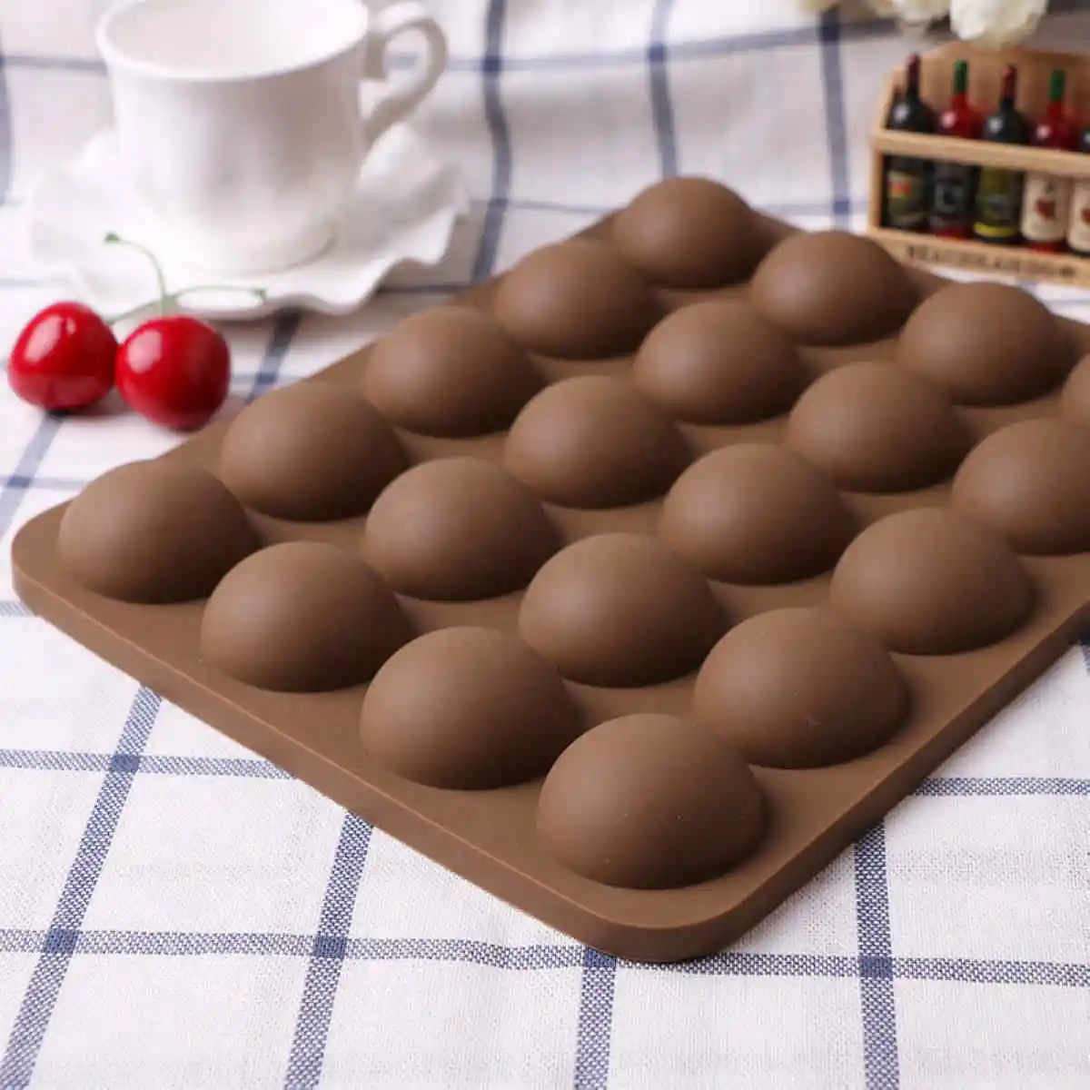JX-LCLYL Silicone 20-Half Ball Chocolate Mould Fondant Cake Candy Decor Baking Tools