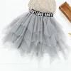 2019 Spring and Autumn Girls Skirts New Children's Lace Ball Gown Skirt Irregular Stacking Mesh Skirt for Kids 1