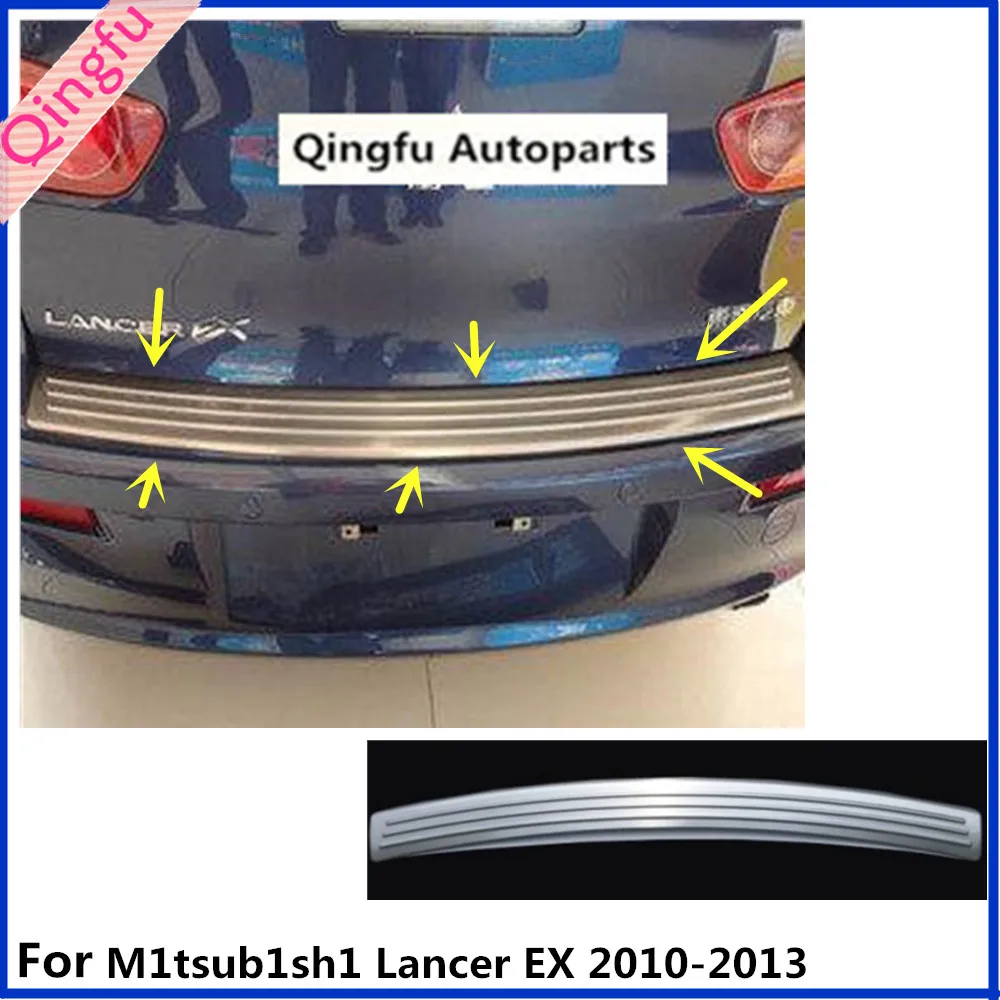 

For Mitsubishi Lancer EX 2010 2011 2012 2013 outside Rear Bumper trim Stainless Steel Scuff plate pedald cover threshold 1pcs