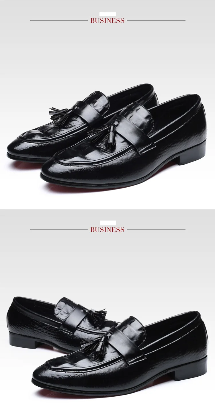 Aleafalling/Мужские модельные туфли из искусственной кожи с кисточками; офисные вечерние свадебные туфли для джентльменов с круглым носком;