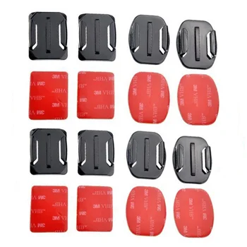 

Go pro xiaoyi Accessories 4PCS Flat Adhesive Mount + 4PCS Curved Adhesive Mounts For xiaomi yi GoPro Hero 4 session 3+ 2 3 hero3