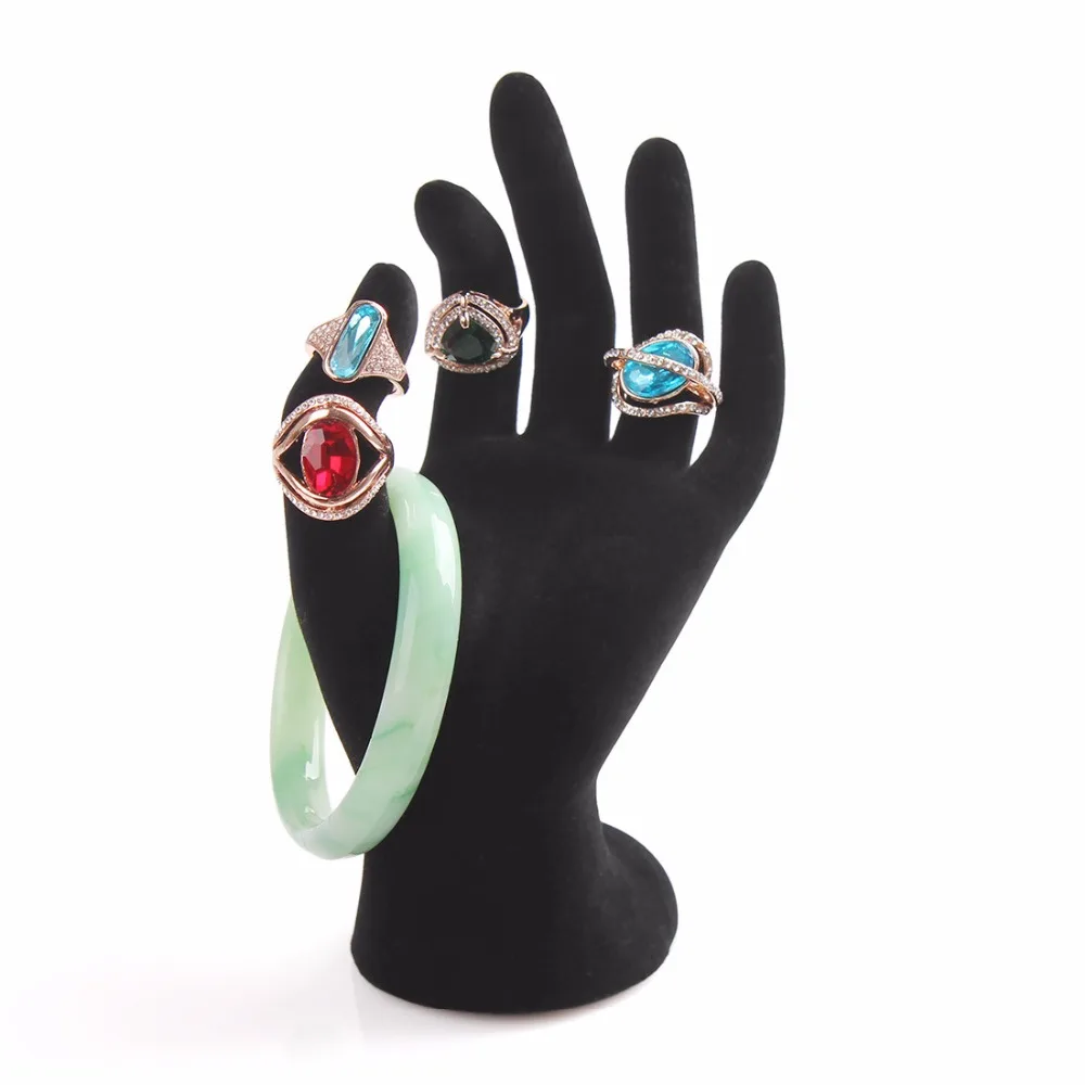Black Velvet OK Hand Ring Jewelry Display Shelf Bracelet Frame Stand