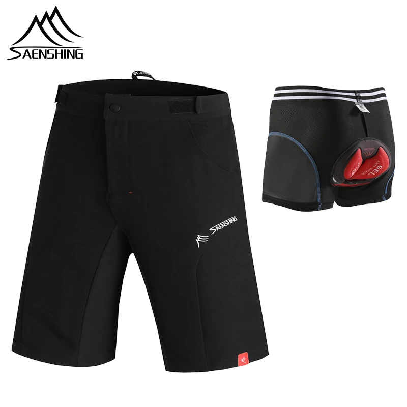 

SAENSHING Downhill Gel Cycling Shorts Men Bermuda De Ciclismo Homens Gel Padded Bike Underwear Mtb Mountain Bike Shorts Size XXL