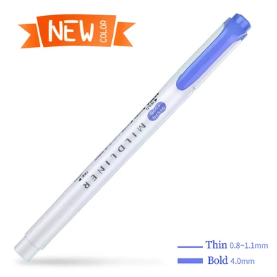 Японская Зебра wkt7 Милая двойная головка флуоресцентная ручка мягкий лайнер маркеры цветной маркер школьные принадлежности кавайи - Цвет: MLV