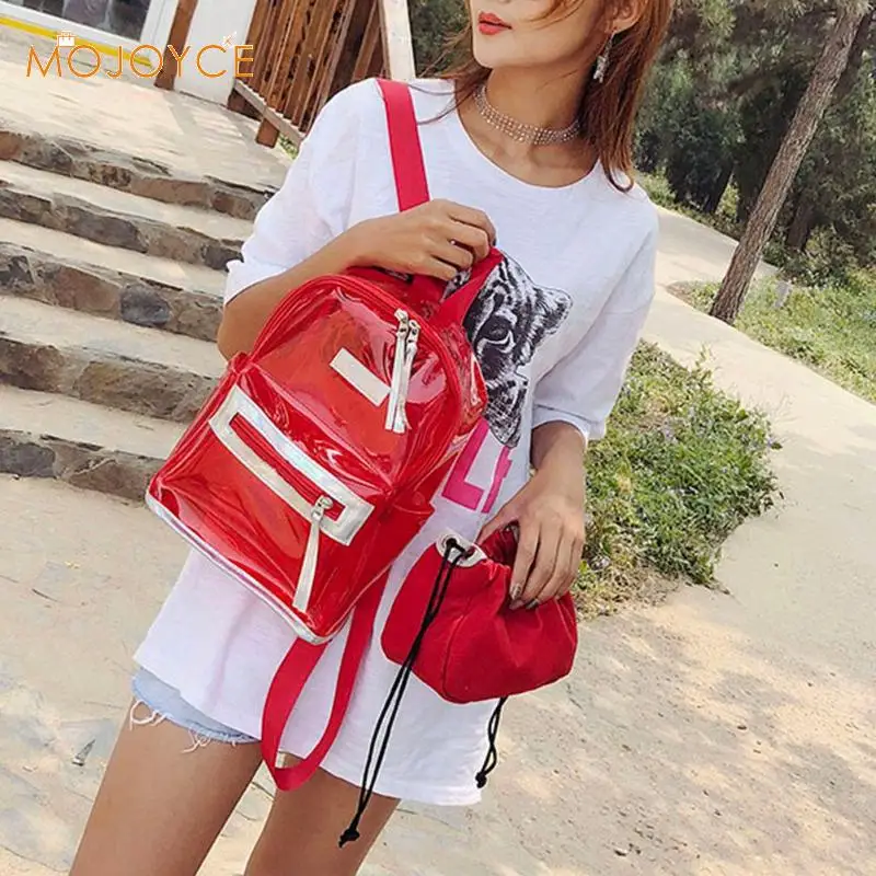Mujeres PVC transparente Jelly Mini mochilas niñas Mini Clear Mochila verano nueva moda estudiante Casual Mochila femenina