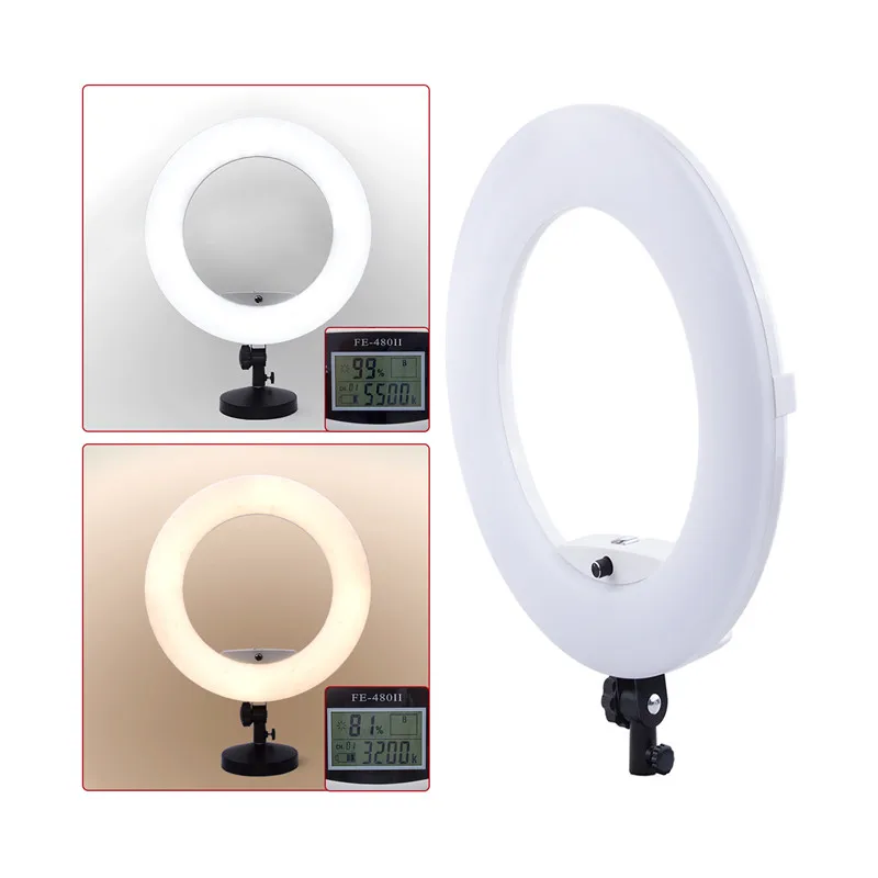  Yidoblo FE-480II Two color Adjust Ring Light 480 LED Lamp Video Makeup selfie Photography Lighting  - 32871594748