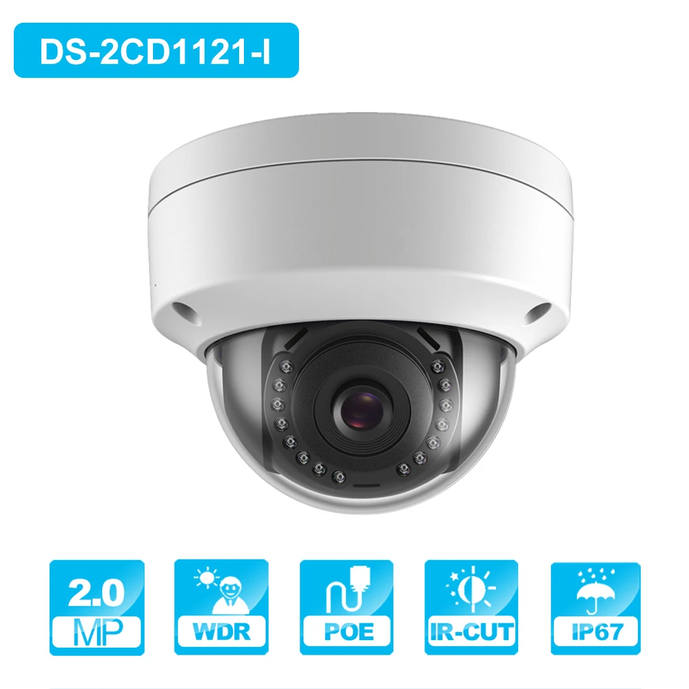 

Hikvision Original English POE IP67 Firmware Upgradeable CCTV Camera DS-2CD1121-I replace DS-2CD2125F-IS 2MP Mini Dome IP Camera