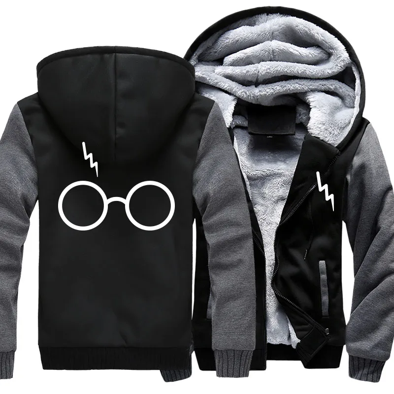 COYOUNG-sudaderas con capucha para hombre, con estampado de Harry potter, gafas de sol, abrigo polar con cremallera, ropa, chaqueta talla de UU. 5XL - Ropa de hombre