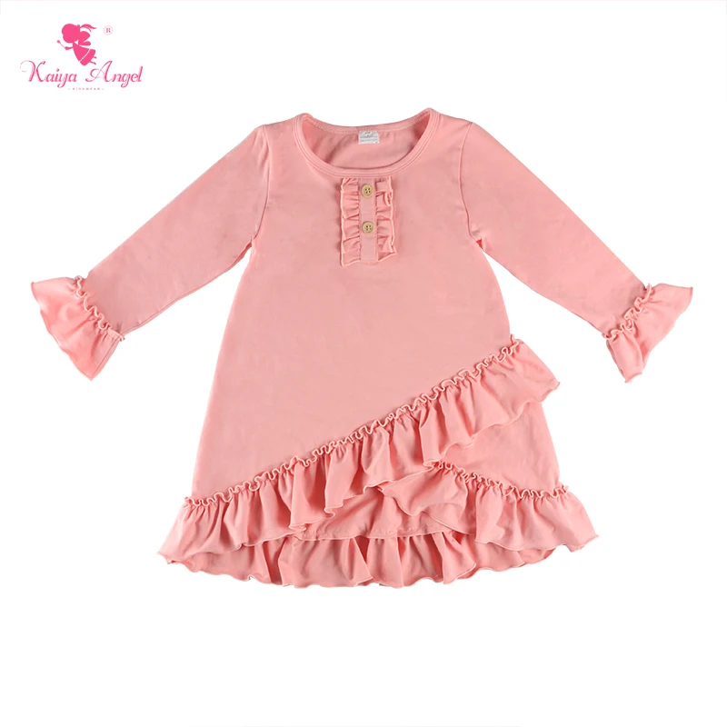 Kaiya Angel/Детское платье для девочек Весенняя однотонная короткая одежда маленьких