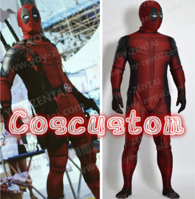 

Coscustom High Quality Custom Made Deadpool Costume With Padding & Lenses 3D Print Adult Spandex Lycra Deadpool Cosplay Costume