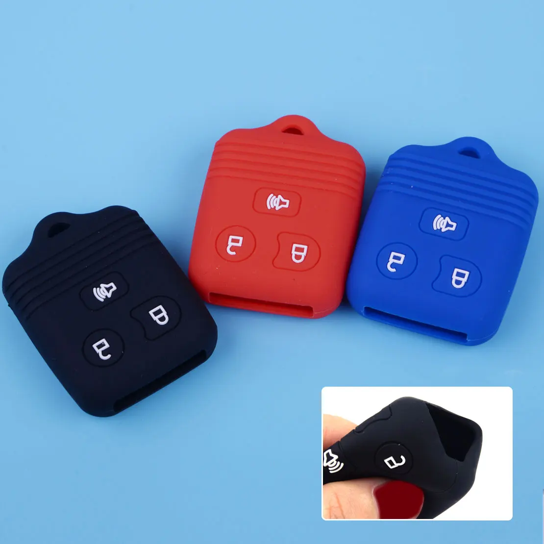 

CITALL 3 Button Car Fob Smart Remote Case Silicone Key Cover Fit For Ford Freestar Freestyle Ranger Mercury Lincoln Mazda