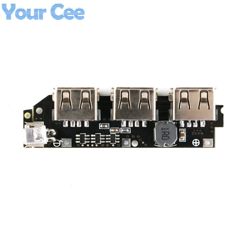 3 USB 5V 2A 1A Mobile Power Bank Charger Module Lithium Li-ion 18650 Battery Charging Board LED Indicator 3V 3.7V 4.2V to 5V (3)