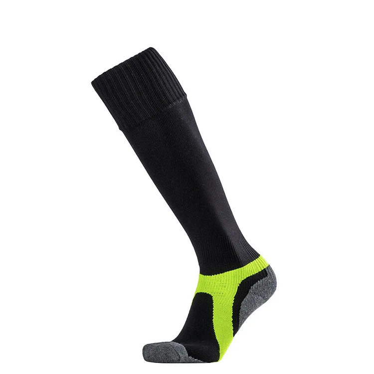 Brothock полотенце с изображением футбольного мяча носки в конце противоскользящие спортивные носки с длинными рукавами прямые продажи с фабрики плотные футбольные носки - Цвет: Black
