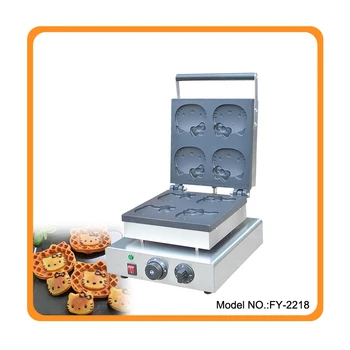 

Free shipping 220V Commercial Four Plates Electric Hello Kitty Shape Cake Waffle Maker/Waffle Processing Machine