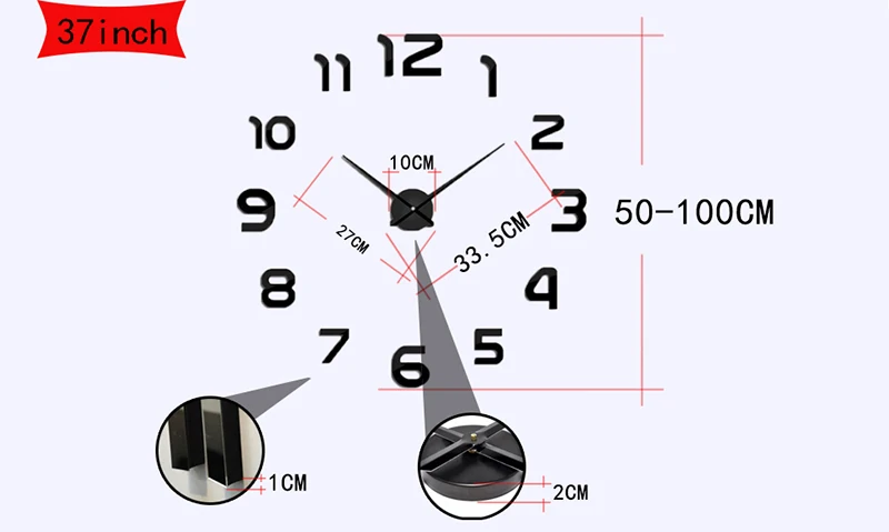 Мухсейн Настенные Часы Акриловые Металлического Зеркала Большой Персонализированные украшения Настенные Часы 3D большие настенные Часы