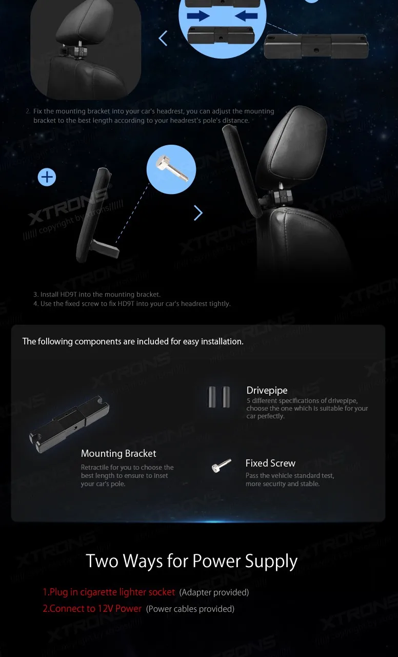 Sale 2 pcs 9" HD Digital TFT Touch Screen Ultra-thin Design Car Headrest DVD Player support sd/usb/+2 IR headphones 6