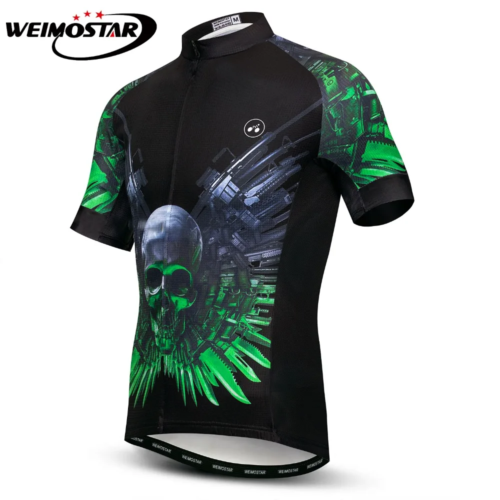 

Skull Green Cycling Jersey Summer MTB Bike Sportswear Short Sleeve Bicycle Clothes Hombre Maillot Ropa Ciclismo Cycling Clothing