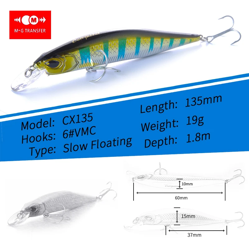 EVERCATCH jerkbait приманки-Воблеры 13,5 см 19 г жесткая приманка гольян рыболовная приманка с магнитной системой веса длинный литье VMC hanks