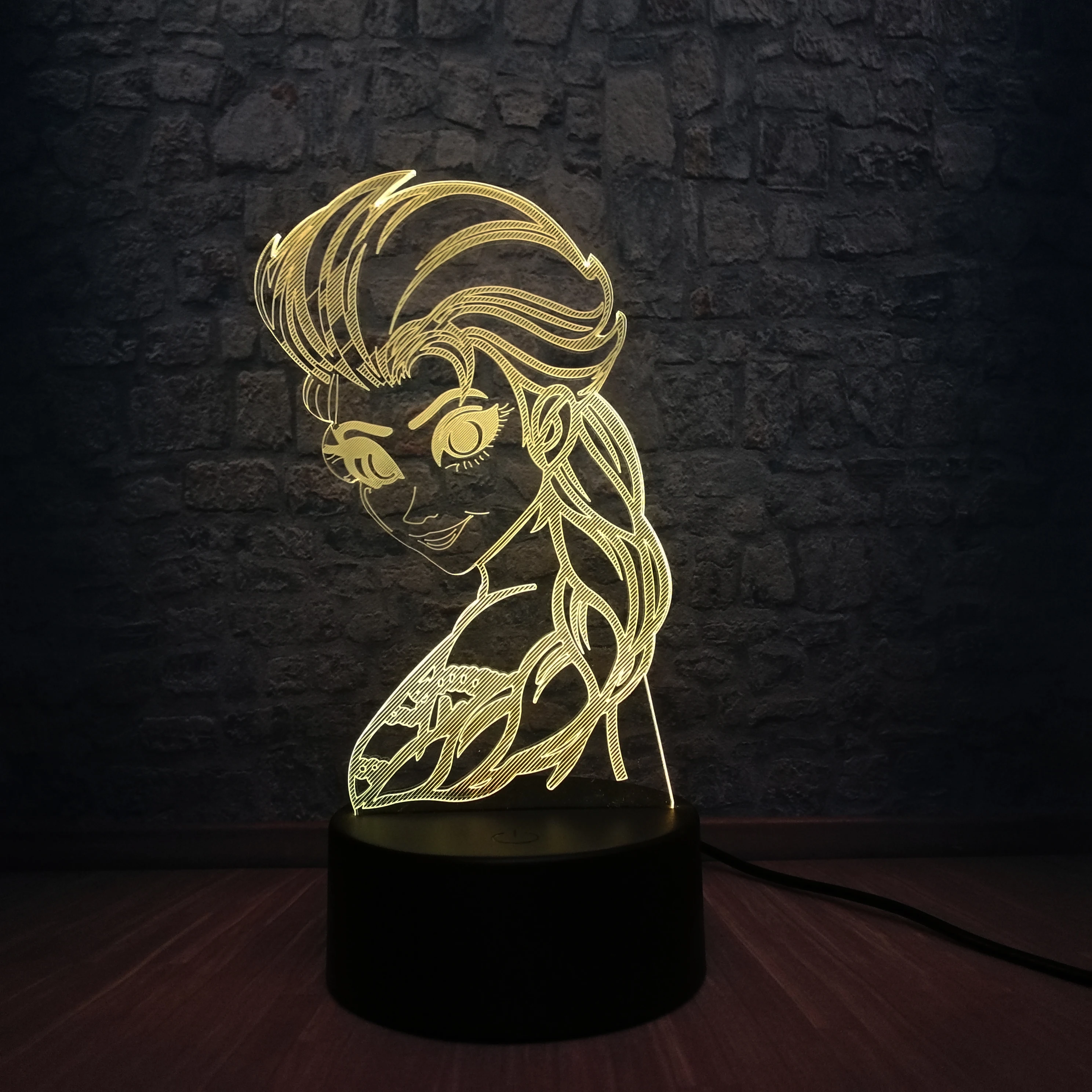 Рождественский хит мультяшный рисунок 3D USB LED RGB лампа королева Эльза 7 цветов