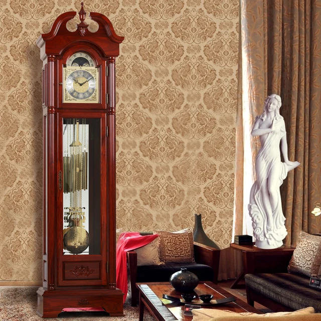 Mahogany Grandfather Clock Wood Living Room European Style Mahogany Grandfather Clock Wood Living Room European Style Mechanical Pendulum Movement Antique Legislation