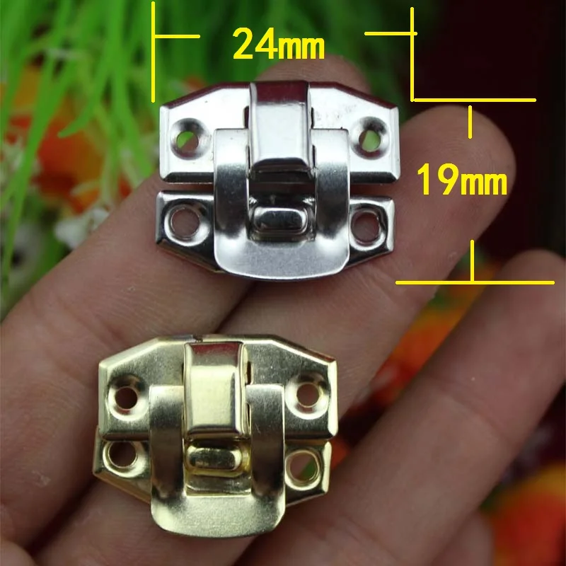 24*19mm Metal box hasp Small buckle Wooden Gift Box buckle Lock Small