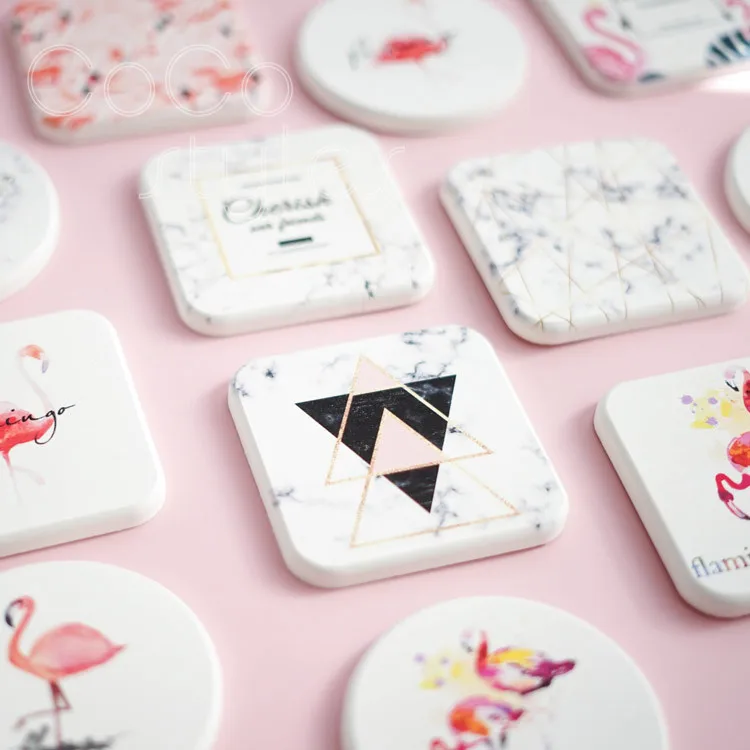 Cocostyles ins горячая Распродажа корейский Изысканный романтический pinkflamingo Мраморная Подставка для стаканов подарочные наборы для подарок на год bestie bromeo подарок