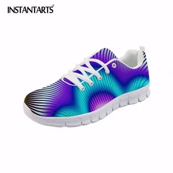 

INSTANTARTS Personalized Radial Design Men Casual Shoes Summer Mesh Sneaker Shoes Comfortable Lace Up Flat Shoes Zapatos Male