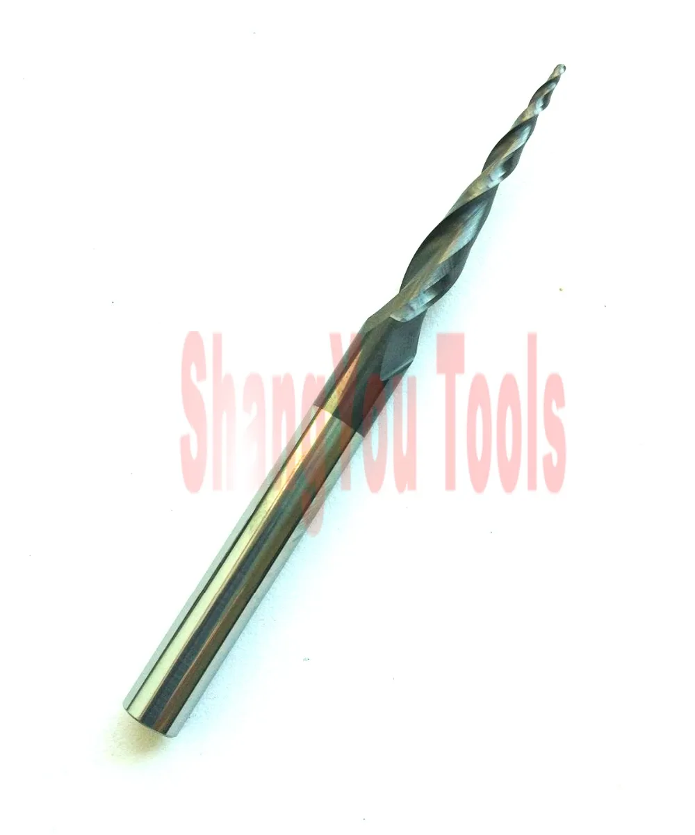 

Диаметр 1/4 дюйма и радиус наконечника = 0,5 мм, твердосплавные конические сферические концевые фрезы и конические фрезы HRC55 с покрытием Tialn