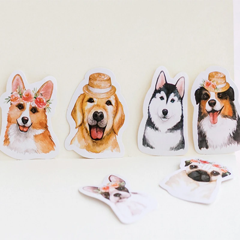 46 шт./кор. Kawaii Wang Dog наклейки для домашних животных клеящиеся сделай сам украшения