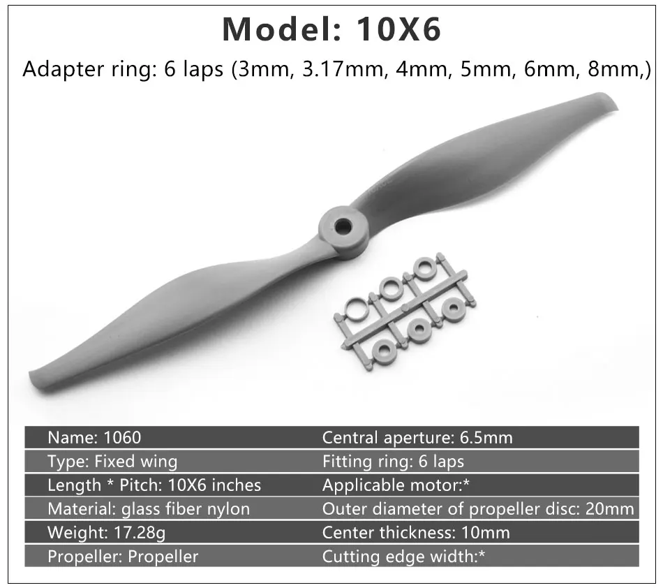 Нейлоновый пропеллер Gemfan Apc 8X4/8X6/9X4,5/9X6/10x5/10X6/10x7/11x5,5/12x6/ 13x6,5/14x7/15X8/16X8/17x10 реквизит для радиоуправляемой модели самолета