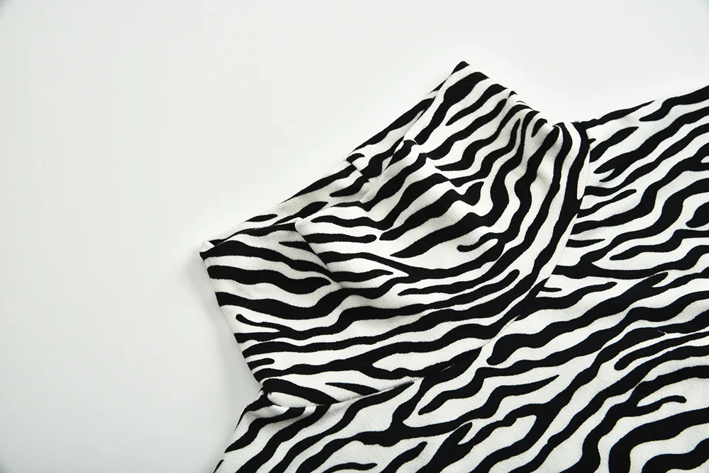 Zebra-stripe print комплект для женщин Sexy Bodycon Skinny body suit Водолазка с длинным рукавом комбинезон с принтом комбинезоны