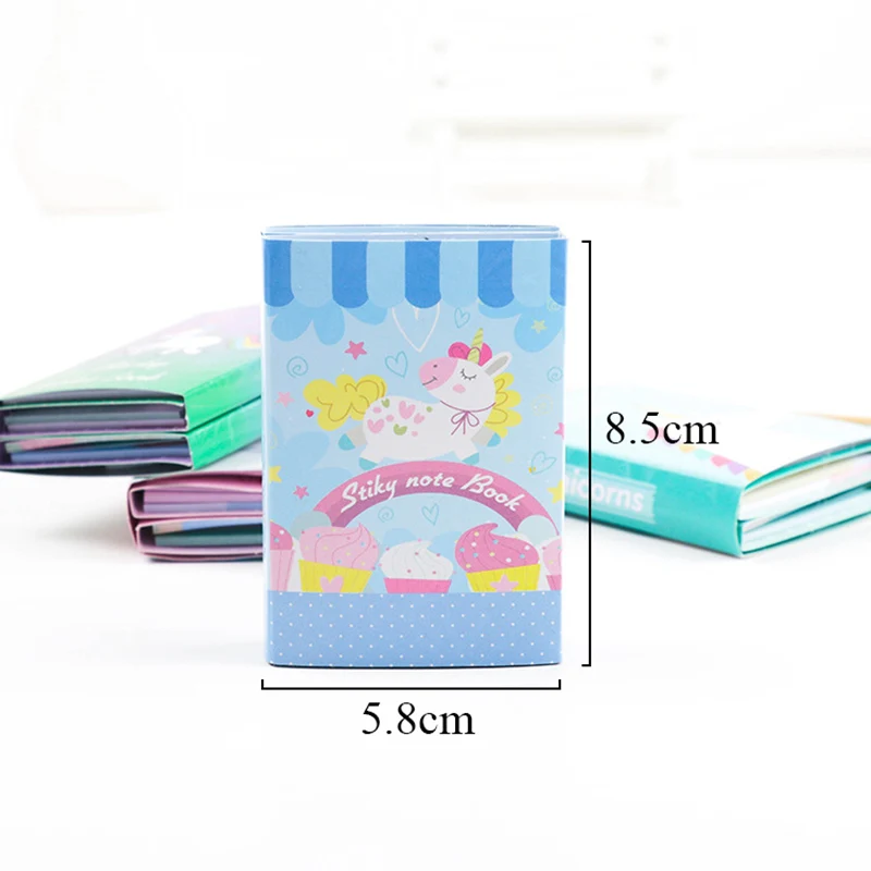 Милый Единорог блокнот для заметок Kawaii 6 складных бумажных липких заметок планировщик наклейки блокноты для записей корейские канцелярские принадлежности для офиса и школы