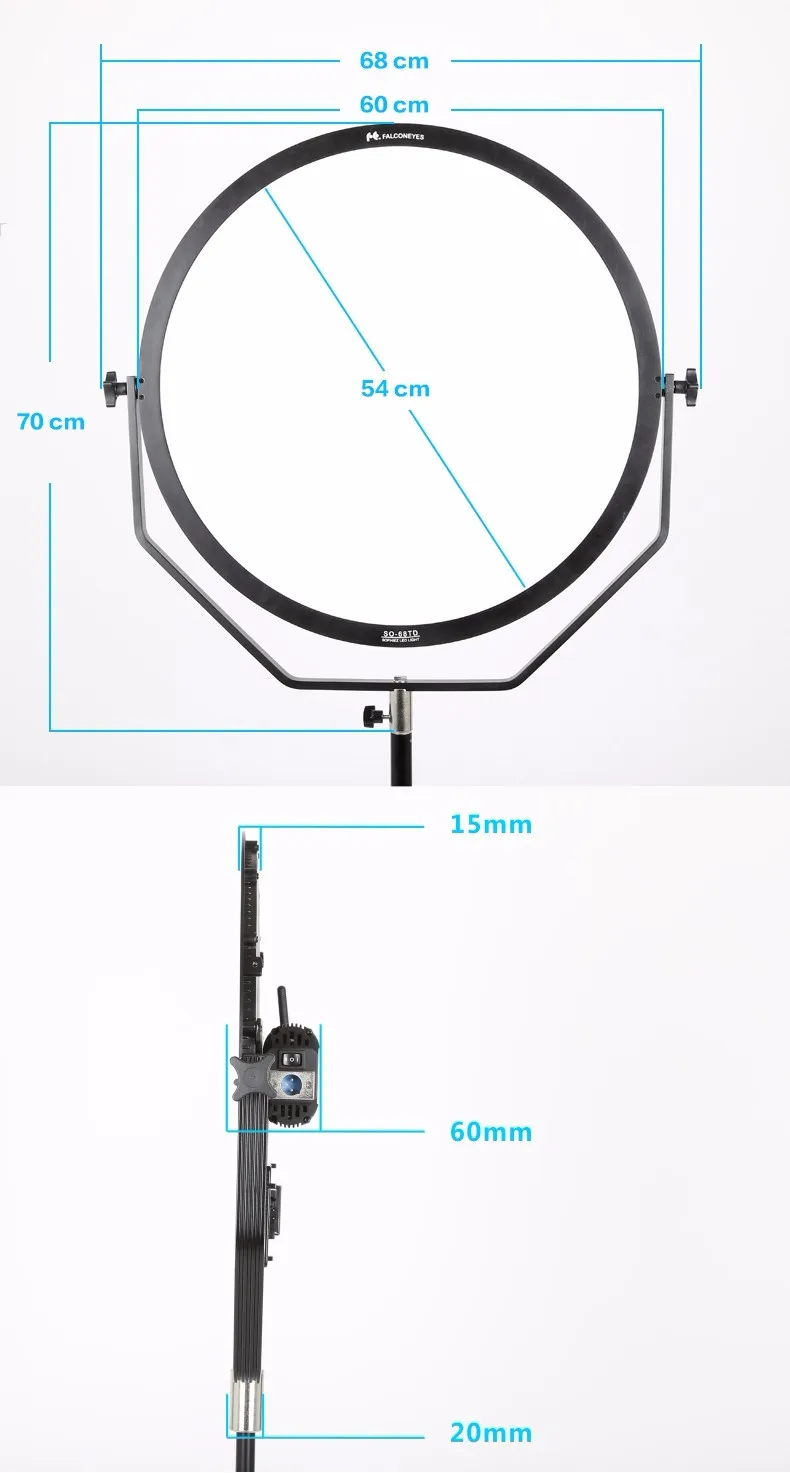 Falcon Eyes SO-68TD 68 Вт мягкая светодиодный камера с регулируемой яркостью 3000-5600 к Освещение Фото-видео пленка непрерывный свет ж/кронштейн для