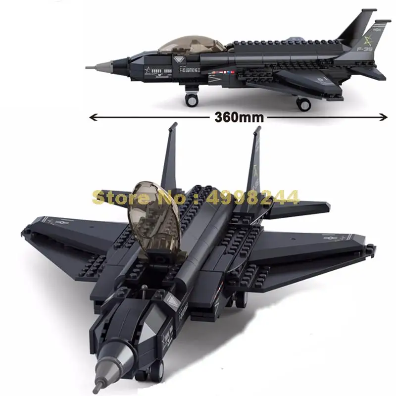 Sluban 252 шт. войны Военный корабль истребитель f 35 lightning Строительные блоки