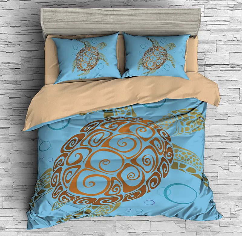 

Fanaijia Turtle Quilt Cover with Pillowcase 3D Printed Bedding Sets Queen Size king bed linen Full Size Bed Set